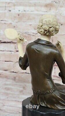 Vintage Sculpture Statue Female Model Art Deco Female Figurine Bronze Sale