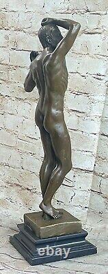 Vintage Signature Classic Bronze Sculpture Erotic Statue Art Deco Nu Male Gay