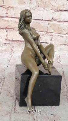 Western Art Deco Sculpture Sexy Nude Woman Bronze Statue Sale