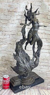 Western Bronze Chair Statue Medusa Snake Goddess Art Sculpture Figurine Gift Nr.