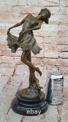 Western Bronze Marble Art Deco Sculpture Statue Sexy Chair Woman Girl Erotic