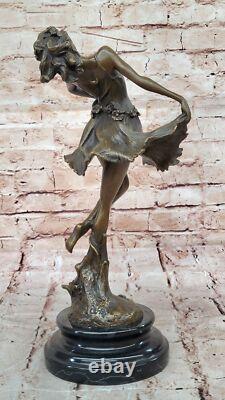 Western Bronze Marble Art Deco Sculpture Statue Sexy Chair Woman Girl Erotic