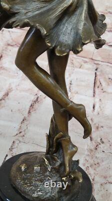 Western Bronze Marble Art Deco Sculpture Statue Sexy Chair Woman Girl Erotic