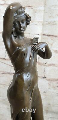 Western Bronze Marble Art Deco Sculpture Statue Sexy Chair Woman Girl Erotic