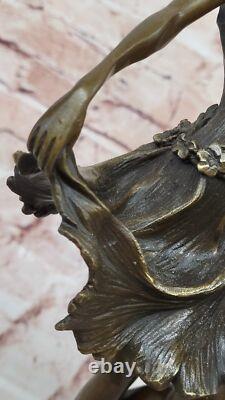 Western Bronze Marble Art Deco Sculpture Statue Sexy Chair Woman Girl Erotic