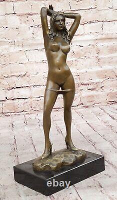 Western Classic Nude Girl Art Deco Sculpture Bronze Marble Flesh Woman Statue