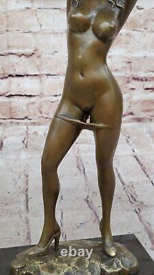 Western Classic Nude Girl Art Deco Sculpture Bronze Marble Flesh Woman Statue