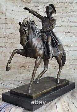 Western Pure Bronze Copper Marble Napoleon Riding Horse Art Deco Sculpture Statue