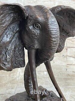 Western Pure Bronze European Style Art Deco Sculpture Elephant Head Figurine