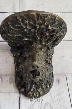 Wild Boar Head Trophy Mount Art Deco Bronze Museum Quality Sculpture