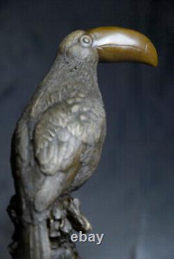 Wildlife Art: Signed Milo sculpture of a friendly toucan in bronze