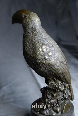 Wildlife Art: Signed Milo sculpture of a friendly toucan in bronze