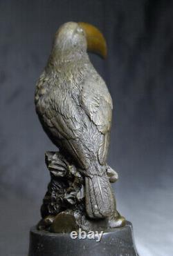 Wildlife Art: Signed Milo sculpture of a friendly toucan in bronze