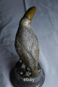 Wildlife Art: Signed Milo sculpture of a friendly toucan in bronze