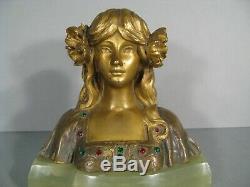 Woman Flower Sculpture Bronze Age Symbolist Art Nouveau Jugendstil