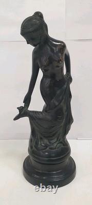 Woman Sculpture Statue 26 cm Bronze Art Nouveau Antique Style