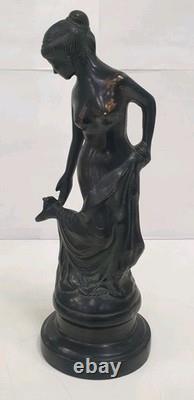Woman Sculpture Statue 26 cm Bronze Art Nouveau Antique Style