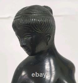 Woman Sculpture Statue 26 cm Bronze Art Nouveau Antique Style