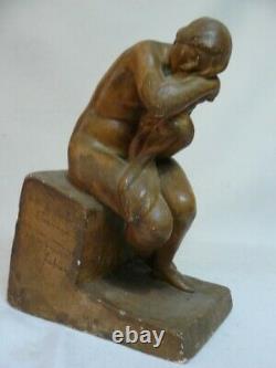 Woman Stydling Sculpture St Art Deco Signed - Autographed From Febra