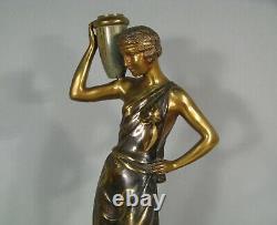 Women Water Carrier Bronze Sculpture Ancient Art Deco Style Dancer