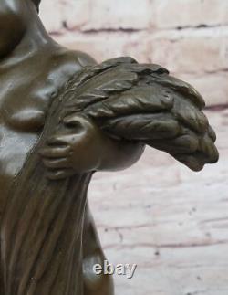 Young Boy Nude Figure Bronze Art Deco Sculpture Signed