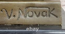 Young Boy Nude Figure Bronze Art Deco Sculpture Signed