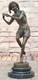 Young Man Happily Dancing Bronze Figurine By Duret Art Sculpture Statue