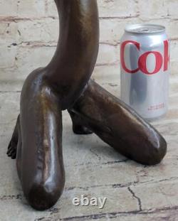100% Véritable Bronze Statue Sculpture Érotique Art Chair Fille Pose Décor Deal