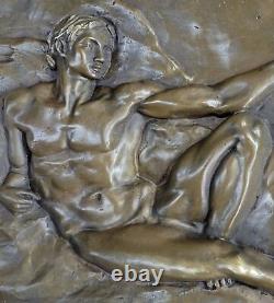 100% Véritable Bronze Tactile Par Michelangelo Bronze Sculpture Statue Art