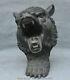 12 Rare Vieille Chine Bronze Animal Noir Ours Tête Art Statue Sculpture