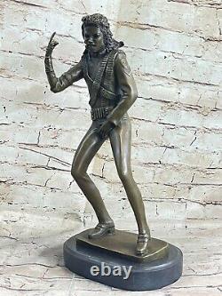 16`` Bronze Art Sculpture Michael JACKSON Statue Marbre Base Cadeau