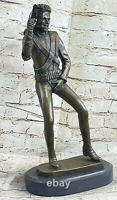 16`` Bronze Art Sculpture Michael JACKSON Statue Marbre Base Cadeau