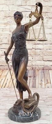 19 Bronze Sculpture Store Dame Echelle Justice De Signée A. Mayer Art