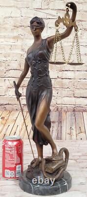 19 Bronze Sculpture Store Dame Echelle Justice De Signée A. Mayer Art