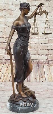 19 Bronze Sculpture Store Dame Echelle Justice De Signée A. Mayer Art