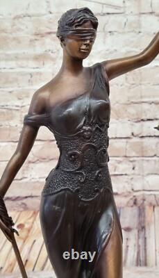 19 Bronze Sculpture Store Dame Echelle Justice De Signée A. Mayer Art