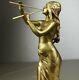 1900/1920 Ed Drouot Statue Sculpture Art Nouveau Deco Bronze Dore Muse Femme Nue