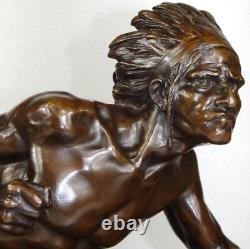 1913/20 Edouard Drouot Grd Rare Statue Sculpture Bronze Art Nouveau Deco Indien