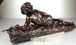 1913/20 Edouard Drouot Grd Rare Statue Sculpture Bronze Art Nouveau Deco Indien