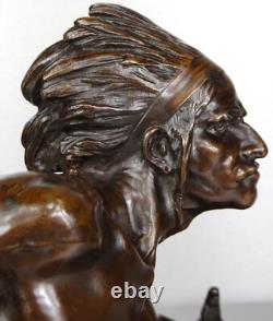 1913/20 Edouard Drouot Grd Rare Statue Sculpture Bronze Art Nouveau Deco Indien