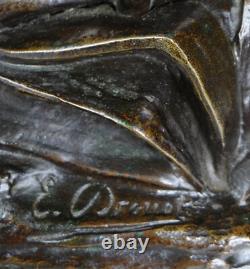 1913/20 Edouard Drouot Grd Rare Statue Sculpture Bronze Art Nouveau Deco Indien