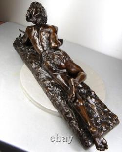 1913/20 Edouard Drouot Grd Rare Statue Sculpture Bronze Art Nouveau Deco Indien
