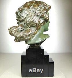 1920/1930 A. Kelety Excpt Rare Grde Statue Sculpture Art Deco Bronze Femme Suprb
