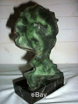 1920/1930 Buste de Beethoven signé Pierre LE FAGUAYS Bronze SCULPTURE ART DECO