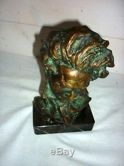 1920/1930 Buste de Beethoven signé Pierre LE FAGUAYS Bronze SCULPTURE ART DECO