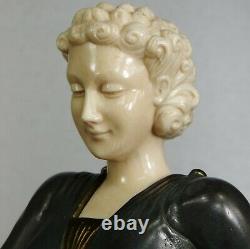 1920/1930 G. Gori Statue Sculpture Art Deco Chryselephantine Bronze Dore Barzoïs