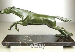 1920/1930 Max Le Verrier Rare Statue Sculpture Animaliere Art Deco Bronze Cheval
