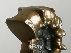 1970 AMMONITE SCULPTURE ART-DECO MODERNISTE CINETIQUE SHABBY-CHIC Bronze