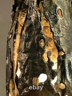 1970 LAMPE SCULPTURE FLAMME ART-DECO MODERNISTE BRUTALIST SHABBY-CHIC Arlus