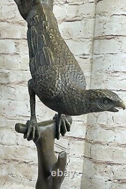 32 Bronze Marbre Statue Faisan Oiseau Hunter Gîte Sculpture Art Figurine